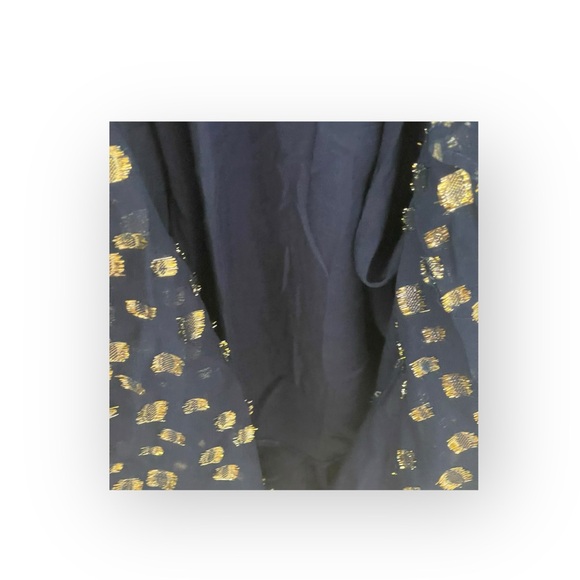 new Lilly Pulitzer 𖦹 Cristiana Chiffon Midi Dress 𖦹 Navy Viscose Metallic 𖦹 4 - Picture 9 of 17